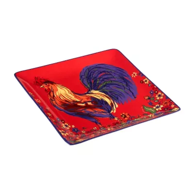 Certified International Morning Rooster Serving Platter