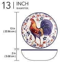 Certified International Morning Rooster Serving Bowl