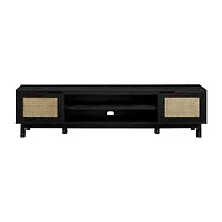 70" 2 Door Rattan TV Stand