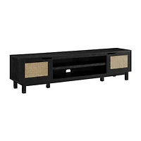 70" 2 Door Rattan TV Stand