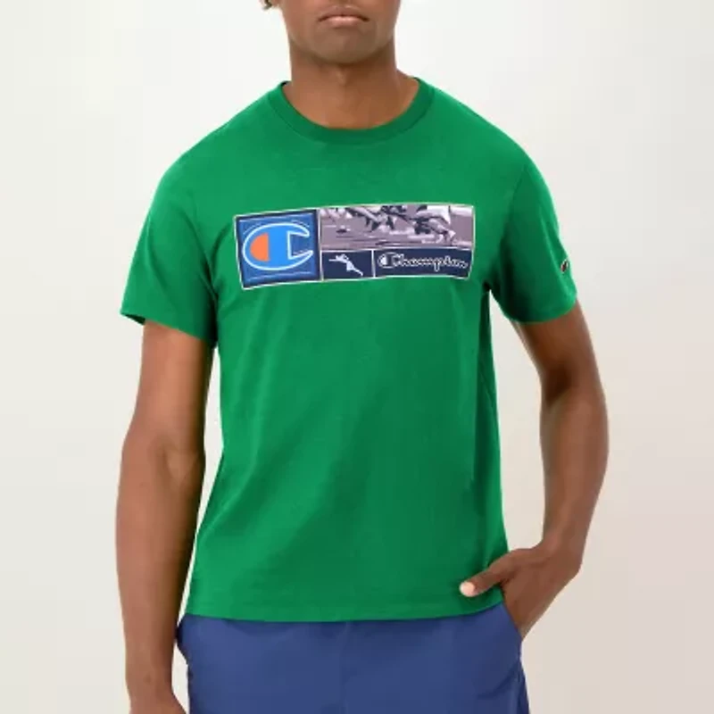 Champion Mens Crew Neck Short Sleeve Regular Fit Graphic T-Shirt