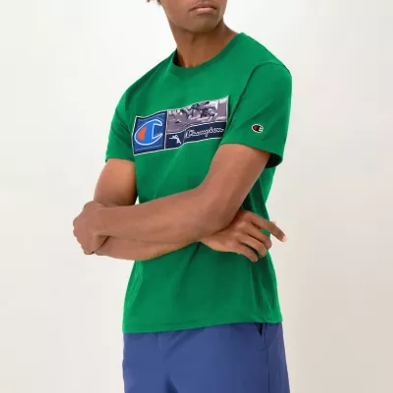 Champion Mens Crew Neck Short Sleeve Regular Fit Graphic T-Shirt
