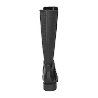 Easy Works By Street Womens Austyn Plus Extra Wide Calf Stacked Heel Riding Boots