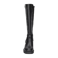 Easy Works By Street Womens Austyn Plus Extra Wide Calf Stacked Heel Riding Boots