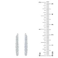 Womens 1/2 CT. T.W. Natural White Diamond 14K Gold 20.1mm Hoop Earrings