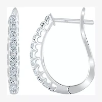 Womens 1/2 CT. T.W. Natural White Diamond 14K Gold 20.1mm Hoop Earrings