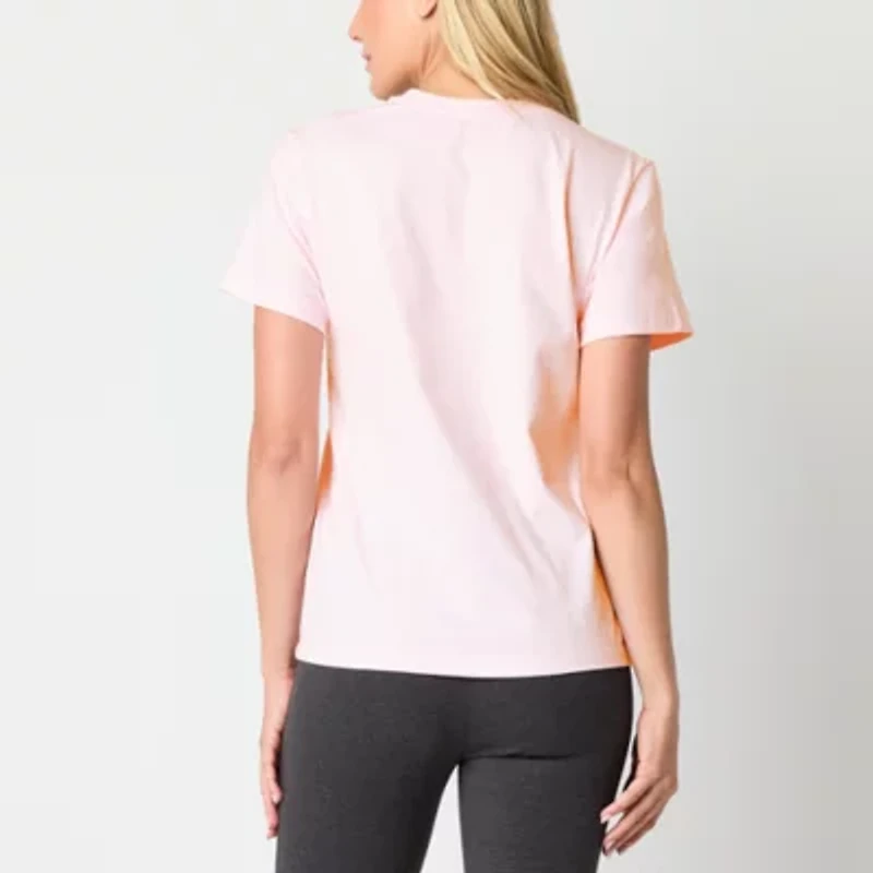 adidas Womens Crew Neck Short Sleeve Regular Fit Graphic T-Shirt