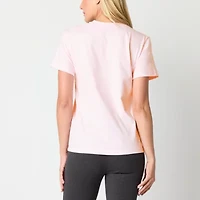 adidas Womens Crew Neck Short Sleeve Regular Fit Graphic T-Shirt