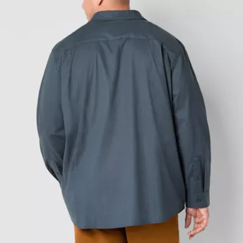 mutual weave Big and Tall Mens Regular Fit Long Sleeve Button-Down Oxford Shirt