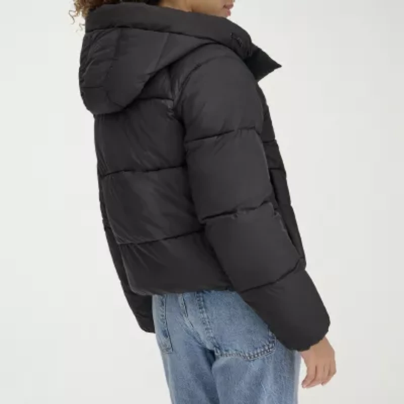 Dockers Womens Hooded Water Resistant Midweight Puffer Jacket