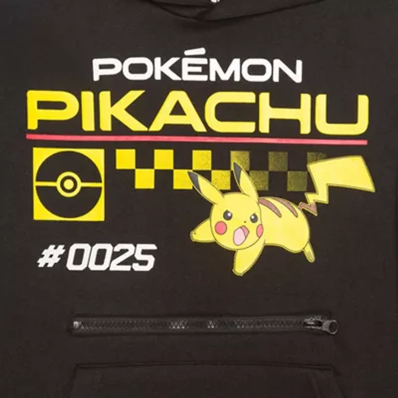 Pikachu Little & Big Kid Boys Long Sleeve Pokeman Fleece Hoodie