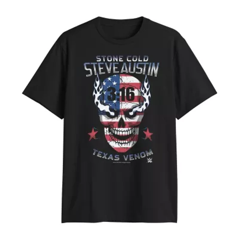 Stone Cold Mens Crew Neck Short Sleeve Regular Fit Big and Tall Graphic T-Shirt
