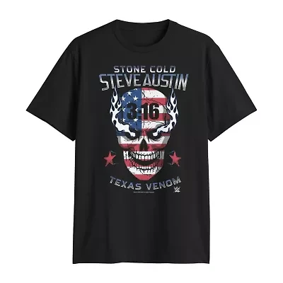 Stone Cold Mens Crew Neck Short Sleeve Regular Fit Big and Tall Graphic T-Shirt