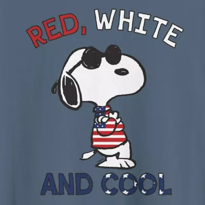 Mens Crew Neck Short Sleeve Regular Fit Peanuts Snoopy Big and Tall Graphic T-Shirt