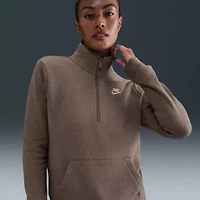 Nike Club Womens Mock Neck Long Sleeve Active Quarter-Zip Pullover