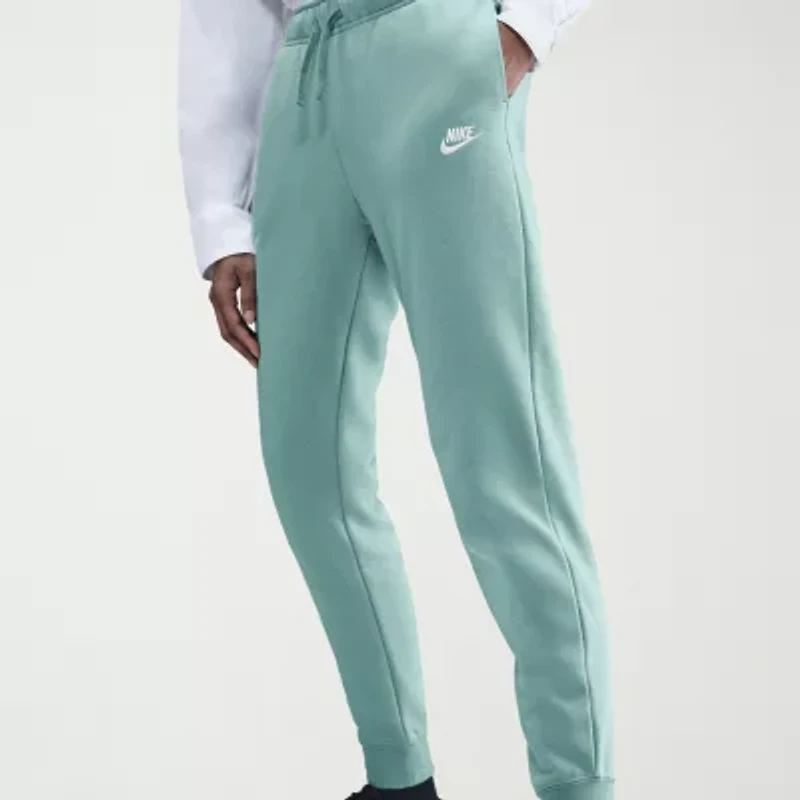Nike Club Womens Drawstring Waist Cuffed Mid Rise Fleece Active Jogger Pant