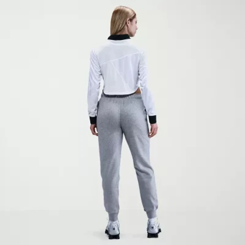 Nike Club Womens Drawstring Waist Cuffed Mid Rise Fleece Active Jogger Pant