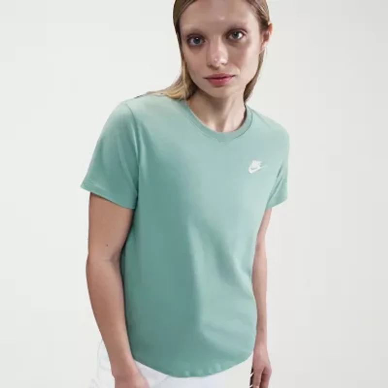 Nike Club Womens Crew Neck Short Sleeve Active T-Shirt