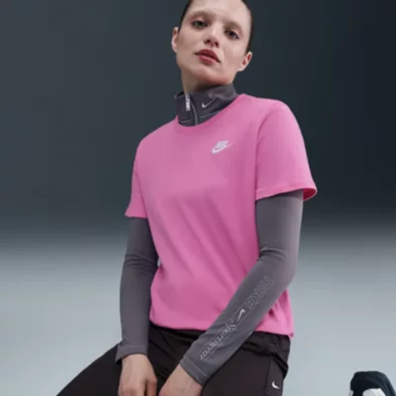 Nike Club Womens Crew Neck Short Sleeve Active T-Shirt