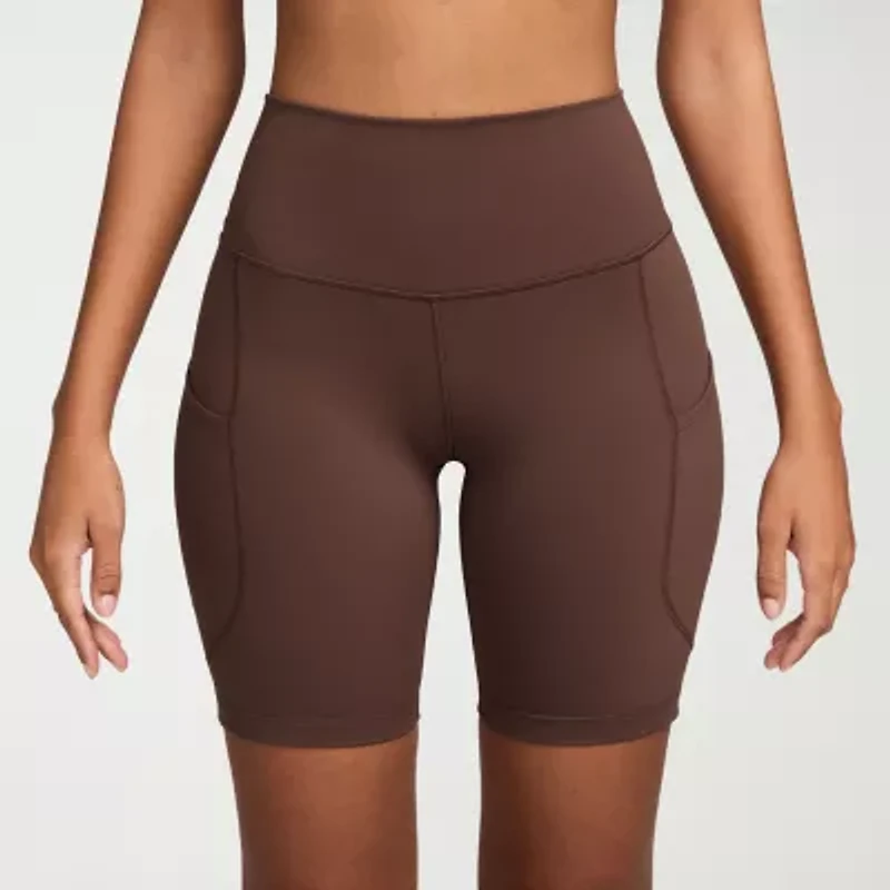 Nike Womens 8" High Rise Moisture Wicking Stretch Fabric Bike Short