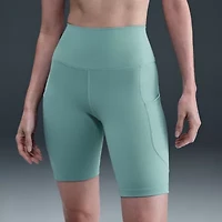 Nike One Womens High Waisted 8" Biker Shorts with Pockets