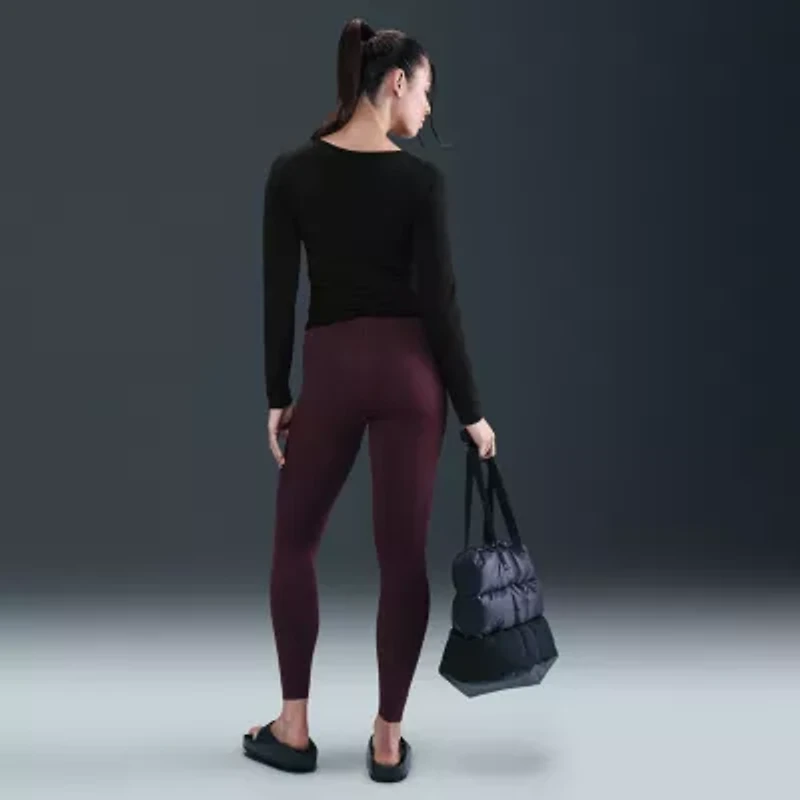Nike Womens Y Neck Long Sleeve Wrap Shirt