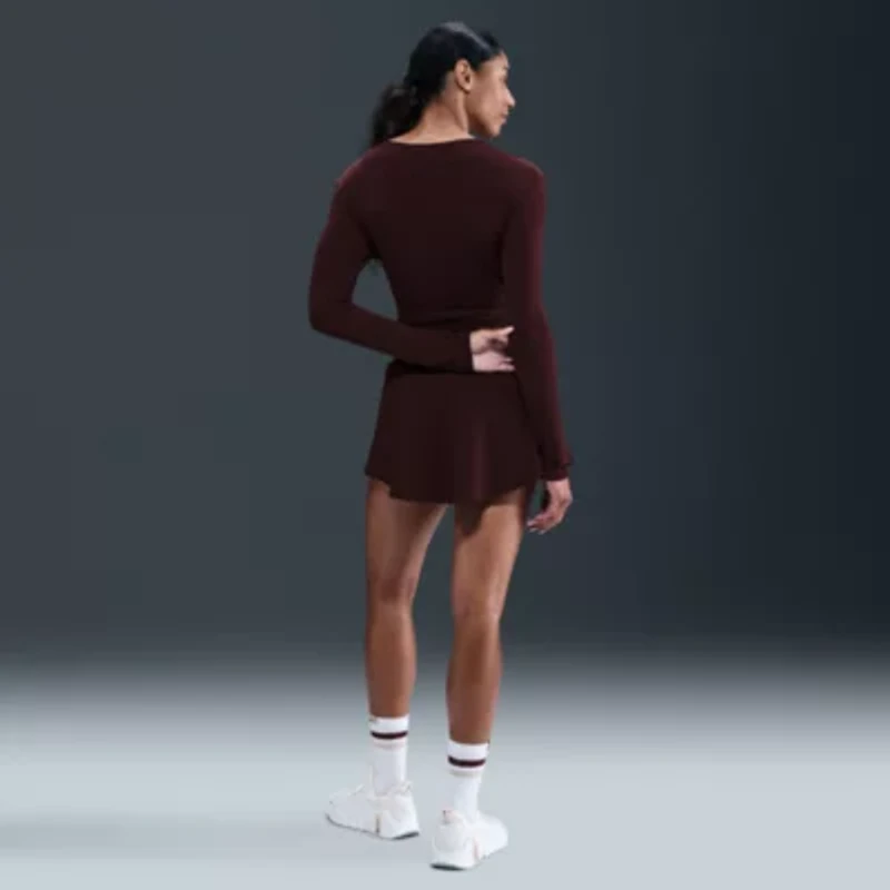 Nike Womens Y Neck Long Sleeve Wrap Shirt