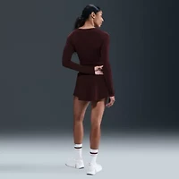 Nike Womens Y Neck Long Sleeve Wrap Shirt