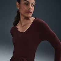 Nike Womens Y Neck Long Sleeve Wrap Shirt