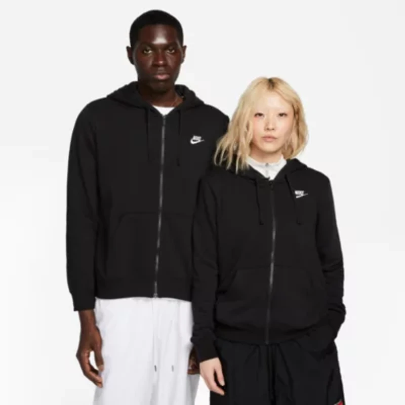 Nike Club Womens Long Sleeve Fleece Zipper Active Hoodie