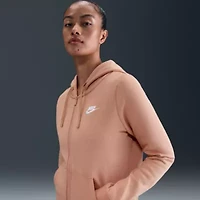 Nike Club Womens Long Sleeve Fleece Zipper Active Hoodie
