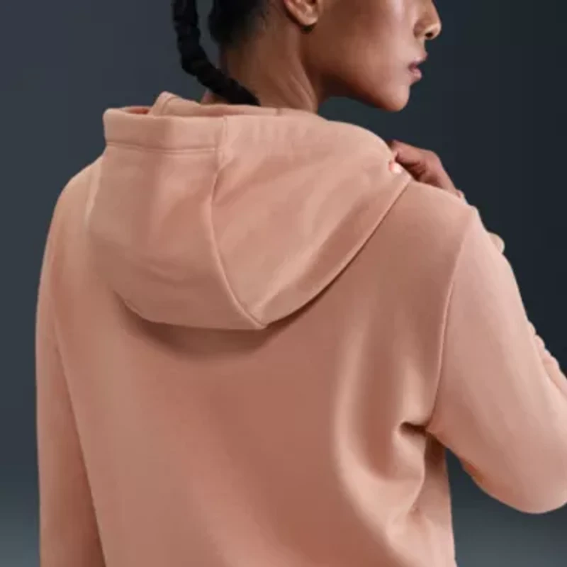 Nike Club Womens Long Sleeve Fleece Zipper Active Hoodie