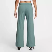Nike Club Womens Comfort Waistband Drawstring Waist Wide Leg Mid Rise Fleece Sweatpant