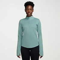 Nike Womens Mock Neck Long Sleeve Active Quarter-Zip Pullover