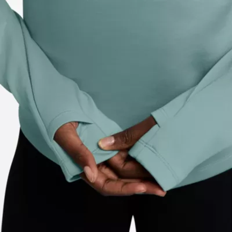 Nike Womens Mock Neck Long Sleeve Active Quarter-Zip Pullover