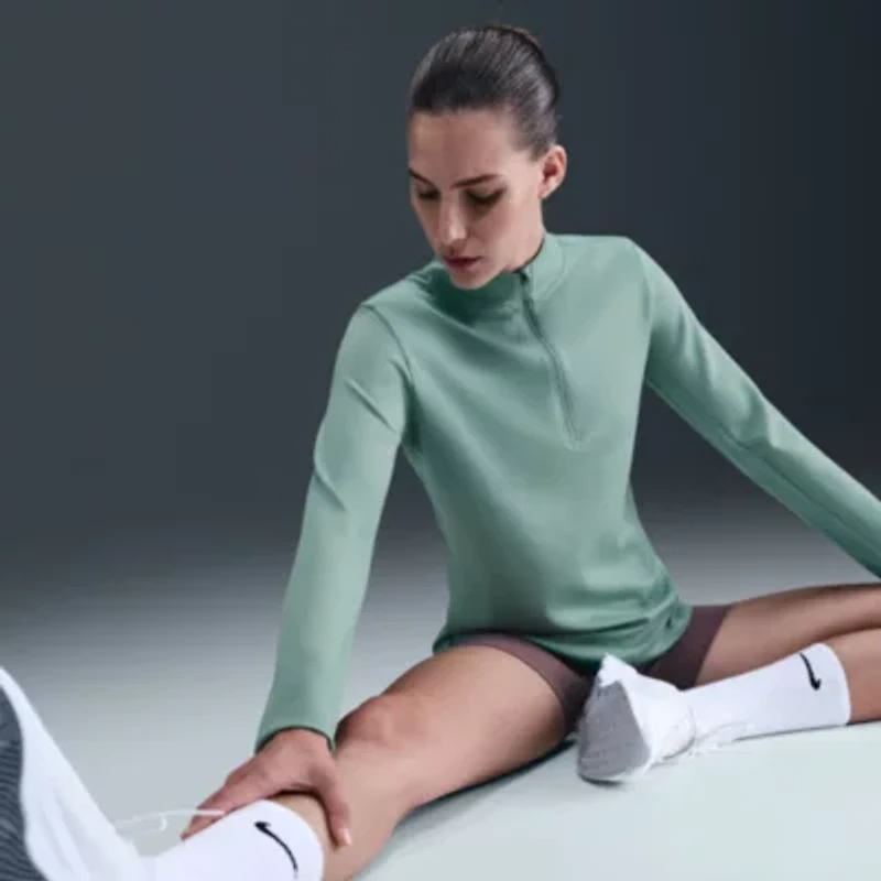 Nike Womens Mock Neck Long Sleeve Active Quarter-Zip Pullover