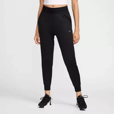 Nike Therma-FIT Womens Drawstring Waist Lightweight Stretch Fabric Cuffed High Rise Fleece Active Jogger Pant