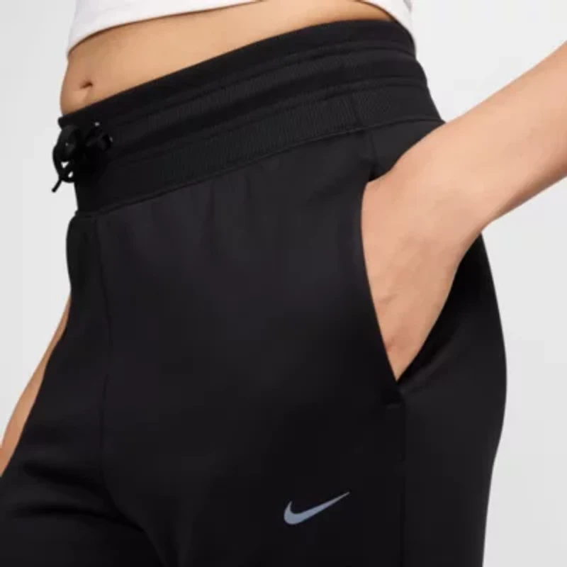 Nike Therma-FIT Womens Drawstring Waist Lightweight Stretch Fabric Cuffed High Rise Fleece Active Jogger Pant