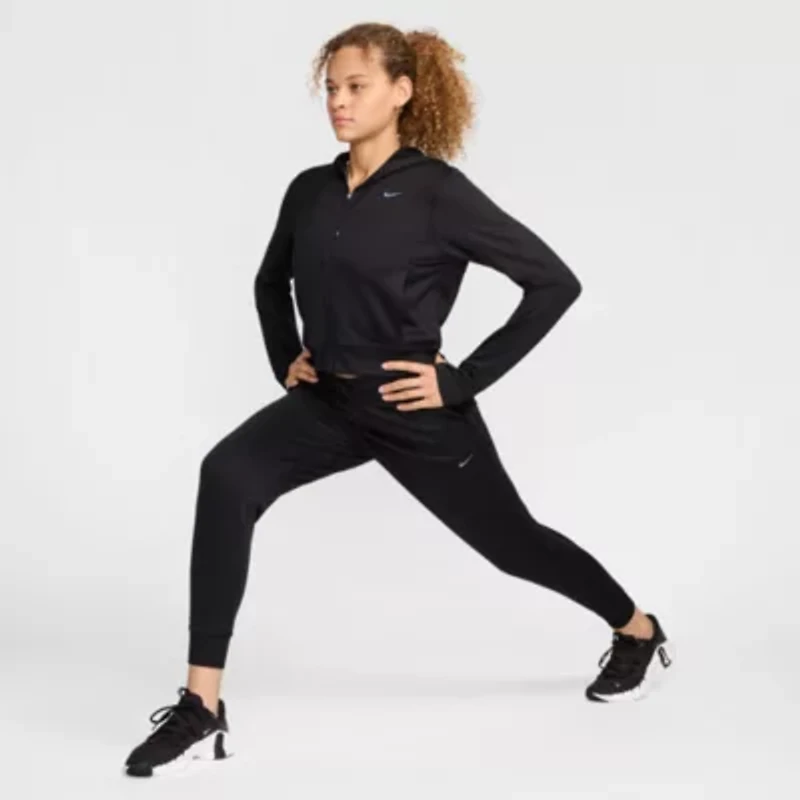 Nike Therma-FIT Womens Drawstring Waist Lightweight Stretch Fabric Cuffed High Rise Fleece Active Jogger Pant