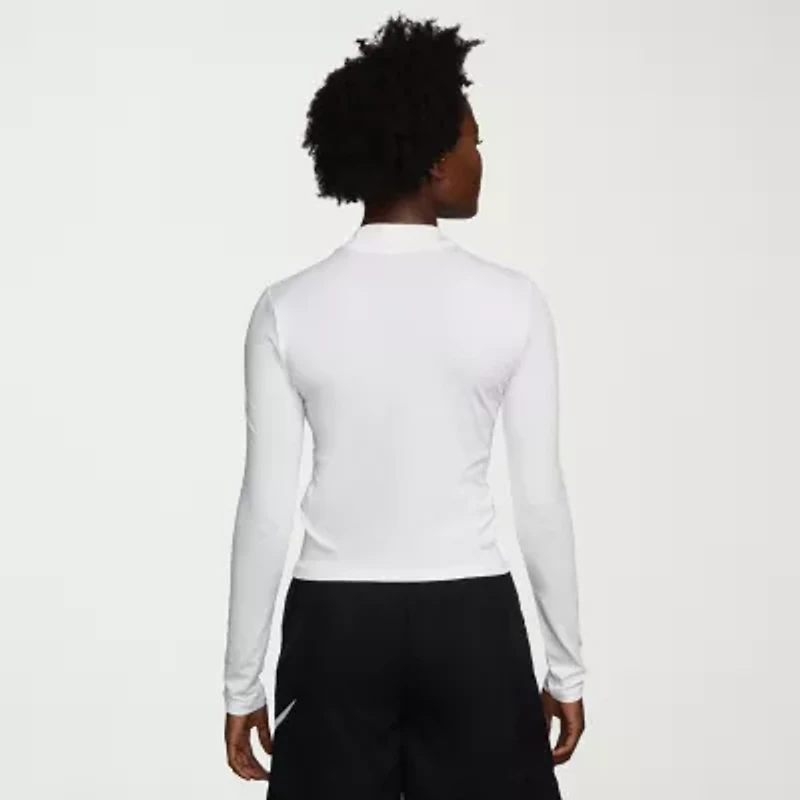 Nike Womens Mock Neck Long Sleeve Active T-Shirt