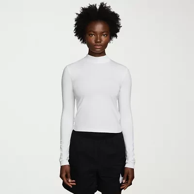 Nike Womens Mock Neck Long Sleeve Active T-Shirt