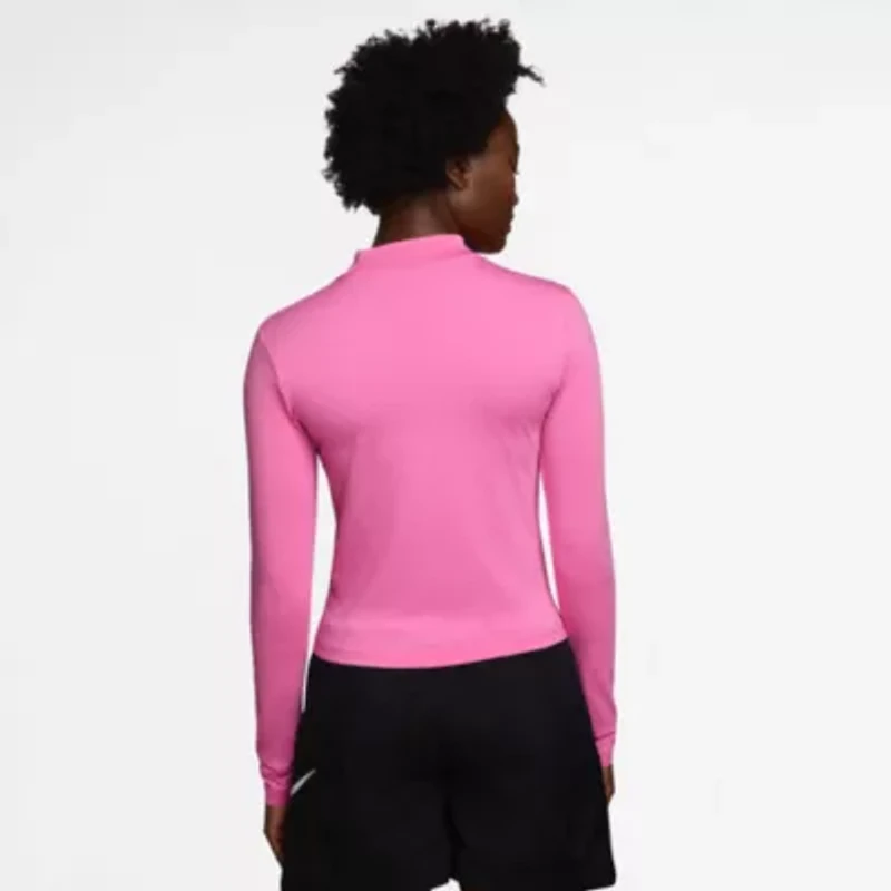 Nike Womens Mock Neck Long Sleeve Active T-Shirt