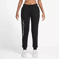 Nike Club Womens Drawstring Waist Cuffed Mid Rise Fleece Active Jogger Pant