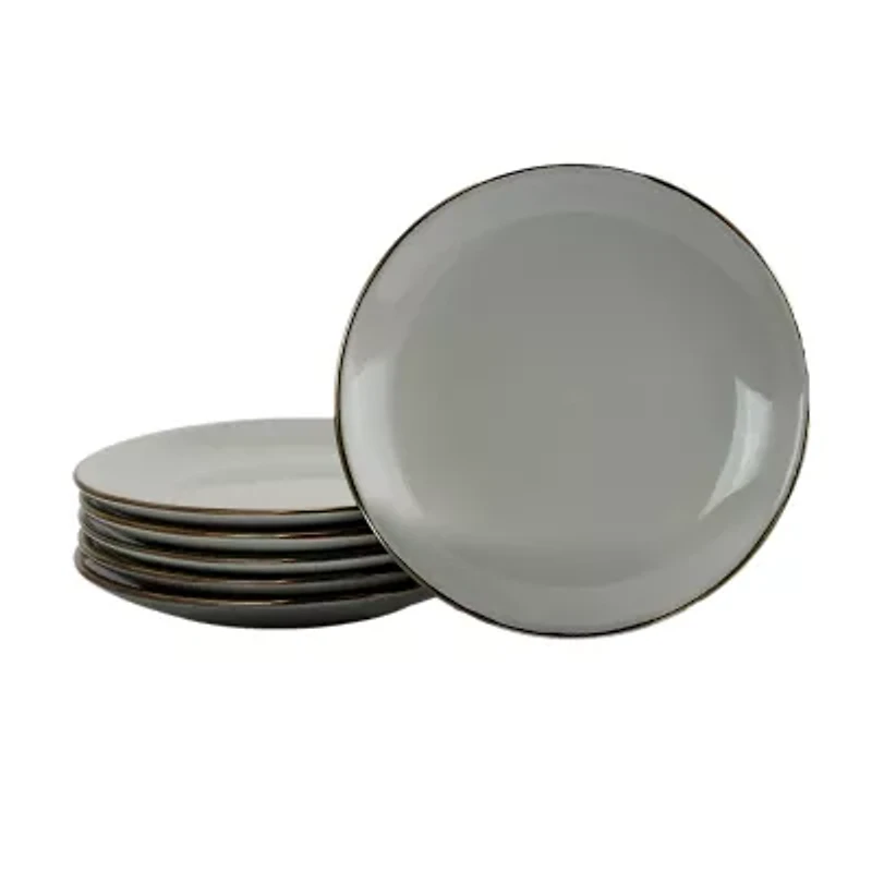 Elama Tahitian Sand 6-pc. Stoneware Salad Plate