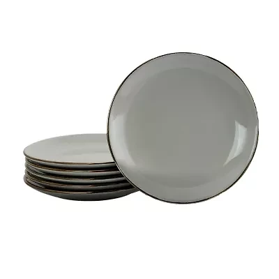 Elama Tahitian Sand 6-pc. Stoneware Salad Plate