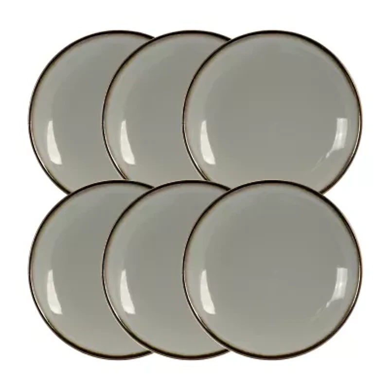 Elama Tahitian Sand 6-pc. Stoneware Salad Plate