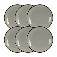 Elama Tahitian Sand 6-pc. Stoneware Salad Plate