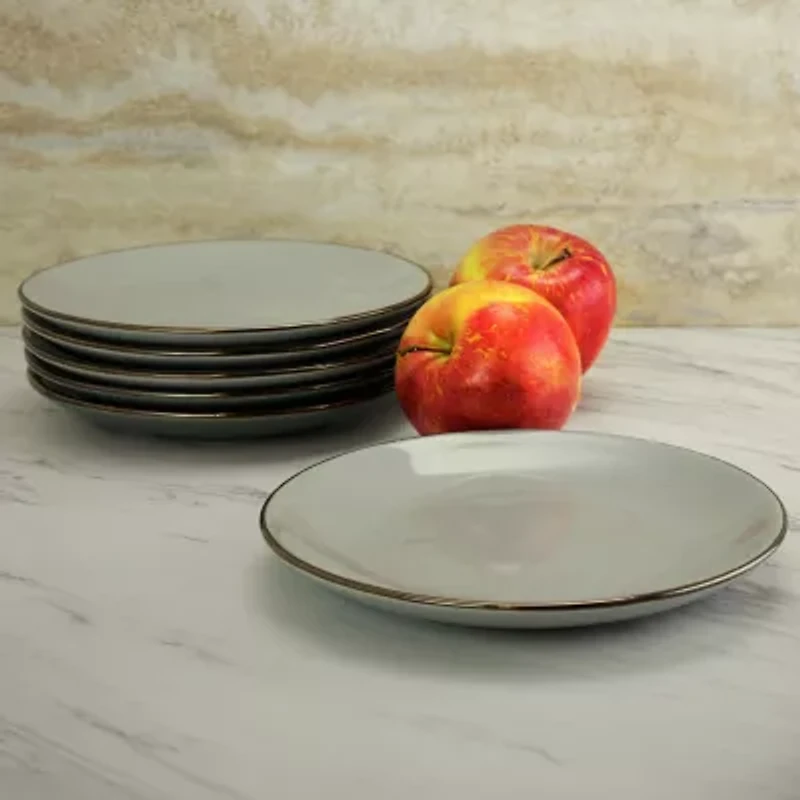 Elama Tahitian Sand 6-pc. Stoneware Salad Plate