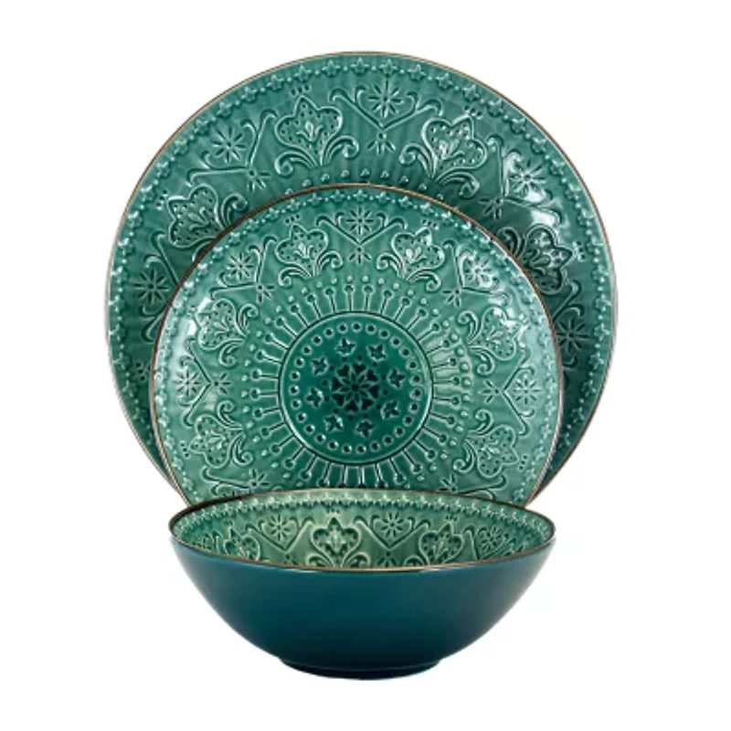 Elama Mozaic 16-pc. Stoneware Dinnerware Set