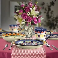 Elama Zen Blue Mozaik 16-pc. Stoneware Dinnerware Set